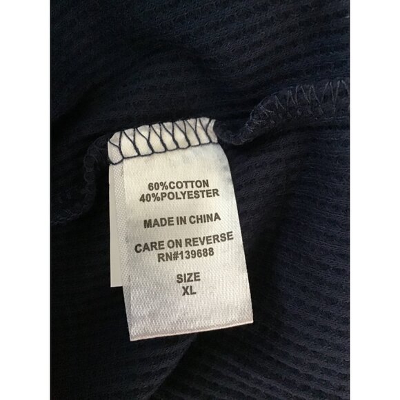 Univibe Colorblock Long Sleeve Crewneck Waffle Knit Shirt XL Cotton/Polyester Bl - Picture 4 of 7